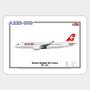 Airbus A220-300 - Swiss Global Air Lines (Art Print) Sticker